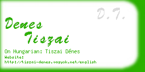 denes tiszai business card
