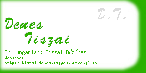 denes tiszai business card